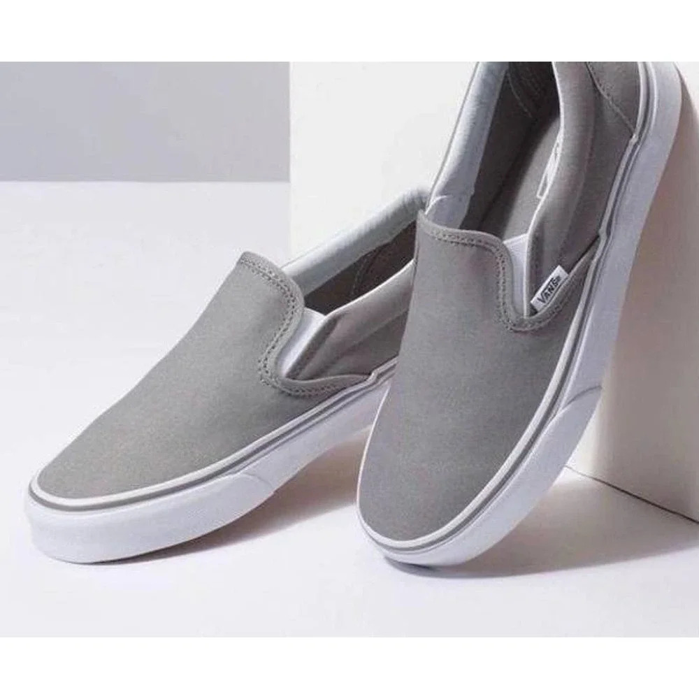 VANS Classic Slip-On Charcoal Gray Unisex Canvas Sneakers Men's 6.5/Women's 8.0‎
